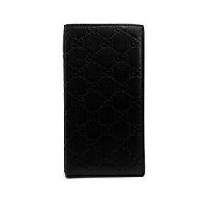 Gucci Wallet Bi fold Billfold GG Guccissima Leather Black